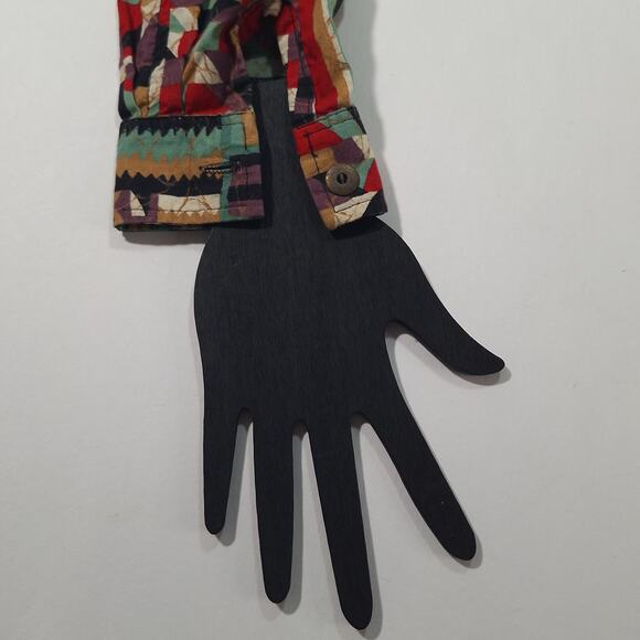 Vintage Stage West 90s Geometric Print Button Western Shirt Mens Med/Womens Lg - Picture 10 of 11